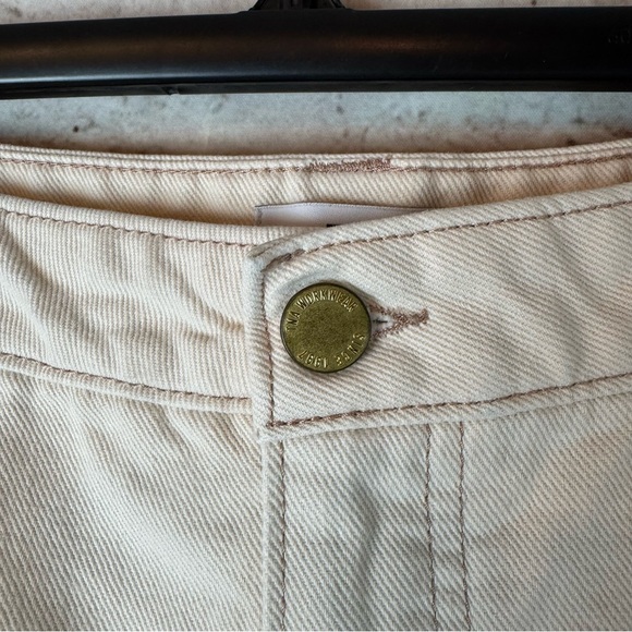 TNA Aritzia Women's Size 8 Greenwich Pant Carpenter Jeans White Tan Stitch READ - Picture 4 of 14